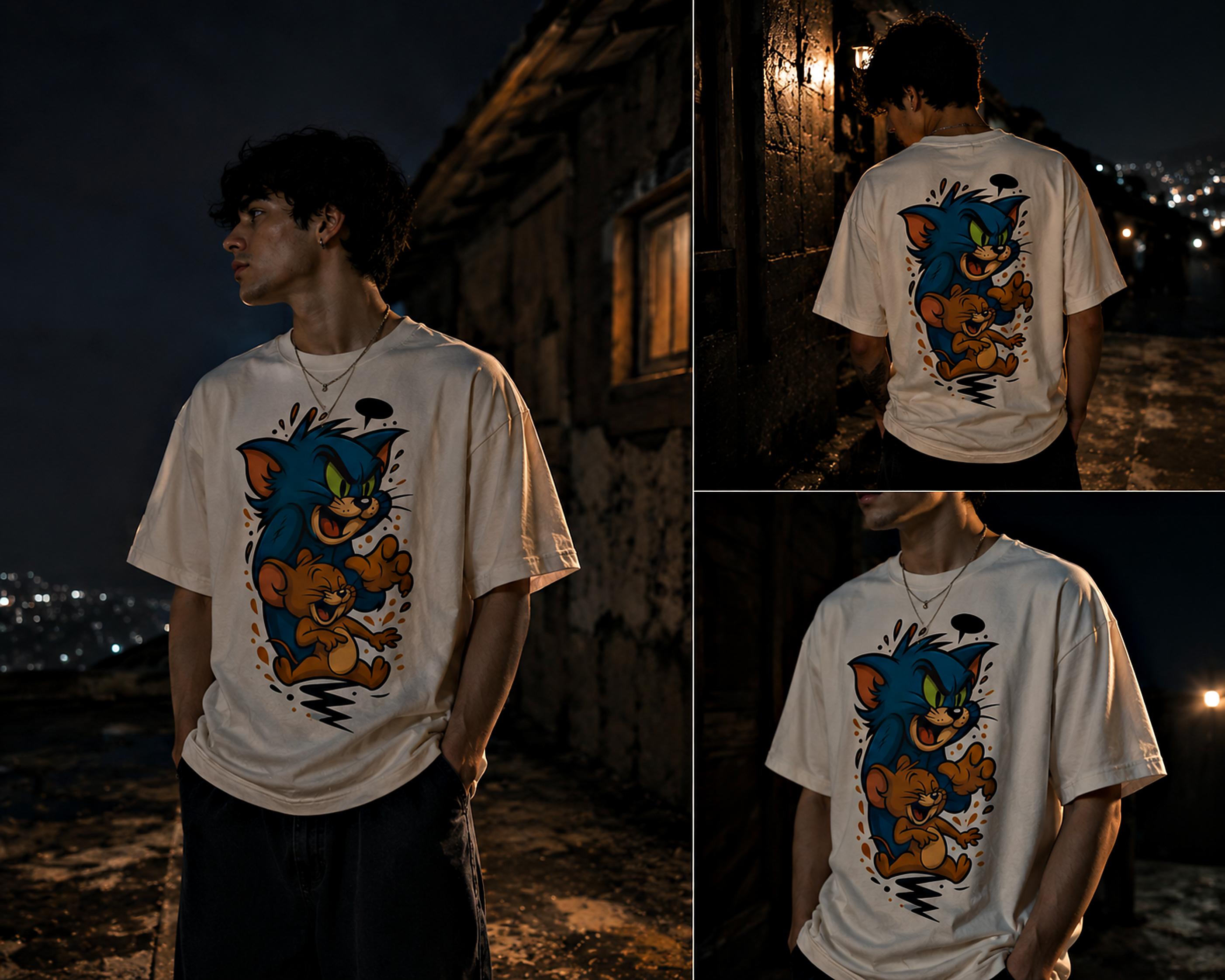 Tom & Jerry Chaos Graphic Oversized Tee